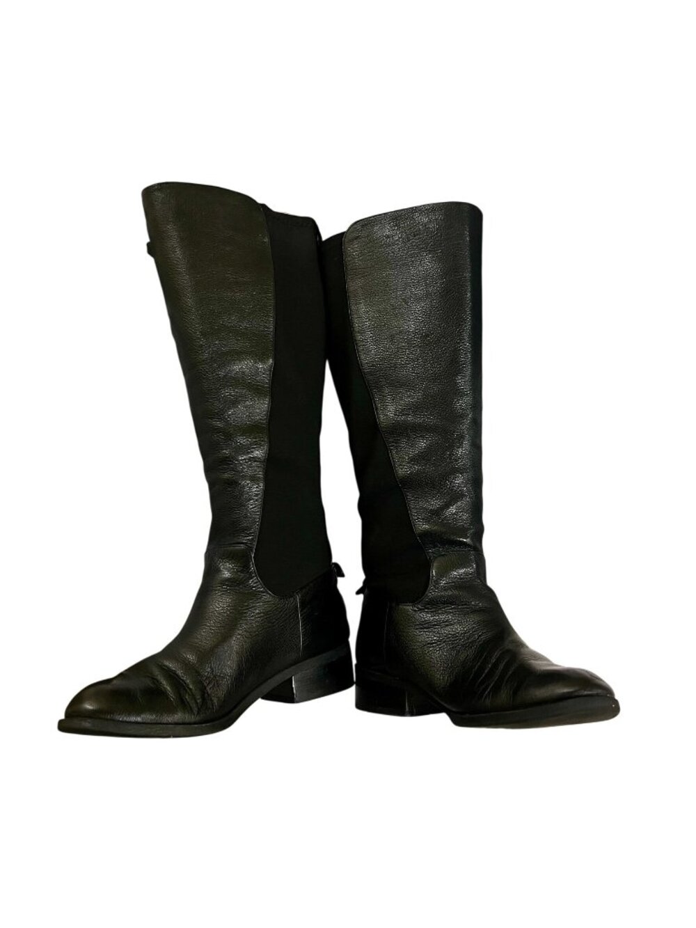 Nine West Black Leather Knee-High Riding Boots Womens Size 6M Comfortable Stylis
